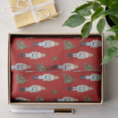 赤のクリスマスブルーナツクラッカー 薄葉紙 (ギフト)