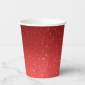 赤のグリッターグラデーション 紙コップ (裏面)