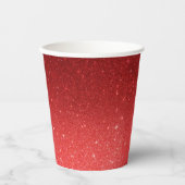 赤のグリッターグラデーション 紙コップ (正面)
