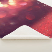 赤のグリッターヴィンテージライトの背景。デフォーカス シェルパブランケット (3/4)