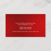 赤のコンユニークサルタントマモダンネージャの名刺 名刺 (裏面)