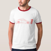 赤のサイドの輪郭からのアルファ916 Gtv Tシャツ (正面)
