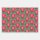 赤のサッカーシャツ ラッピングペーパーシート (正面)