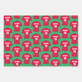 赤のサッカーシャツ ラッピングペーパーシート