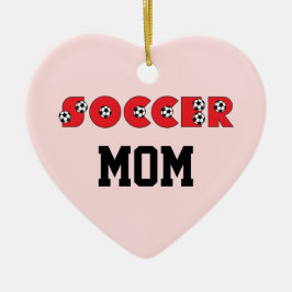 赤のサッカー セラミックオーナメント