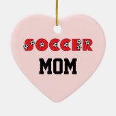 赤のサッカー セラミックオーナメント (裏面)