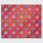 赤のサンタの帽子のかわいいブタ ラッピングペーパー (フラット)