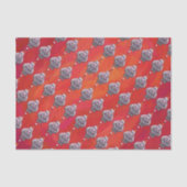 赤のサンタの帽子パターンのかわいいカバ 薄葉紙 (正面)