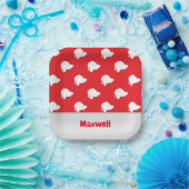 赤のサンタクロースのシルエットパターン ペーパープレート (パーティー)