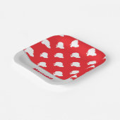 赤のサンタクロースのシルエットパターン ペーパープレート (傾斜あり)