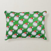 赤のサンタ帽子パターンのゴルフボール アクセントクッション (正面)