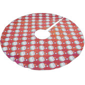 赤のサンタ帽子パターンのゴルフボール ブラッシュドポリエステルツリースカート (アングル)