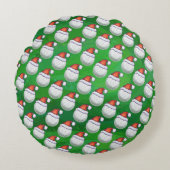 赤のサンタ帽子パターンのゴルフボール ラウンドクッション (正面)