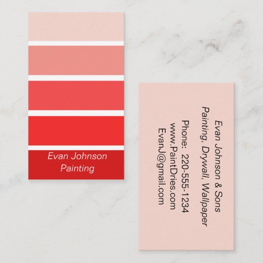 赤のサン絵を描プル 名刺 (正面/裏面)