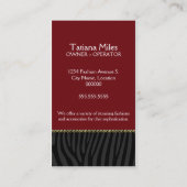 赤のシックで、粋なファッション 名刺 (裏面)