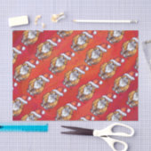 赤のショウガ猫のクリスマス 薄葉紙 (クラフト)