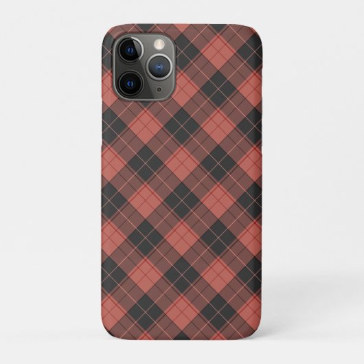 赤のシンプルなタータンチェック柄 Case-Mate iPhoneケース (裏)