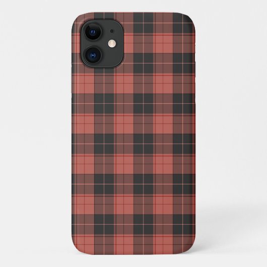 赤のシンプルなタータンチェック柄 Case-Mate iPhoneケース (裏面)