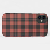 赤のシンプルなタータンチェック柄 Case-Mate iPhoneケース (裏面(横))