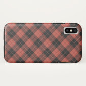 赤のシンプルなタータンチェック柄 Case-Mate iPhoneケース (裏面(横))