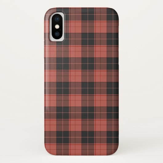 赤のシンプルなタータン柄 Case-Mate iPhoneケース (裏面)