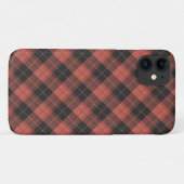 赤のシンプルなタータン柄 Case-Mate iPhoneケース (裏面(横))