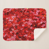 赤のシークインパターン シェルパブランケット (正面(横))