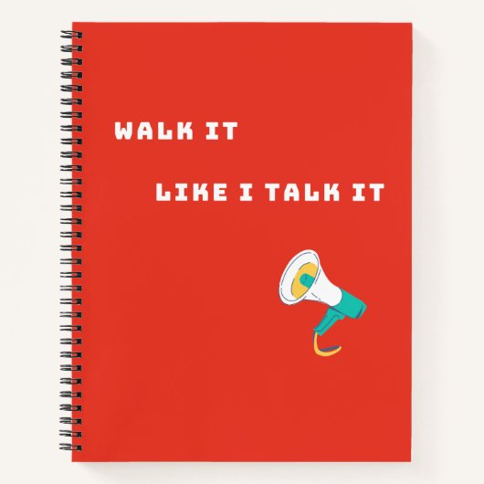 赤のシ鮮やかックな未開人引用文10代のズ ノートブック (正面)