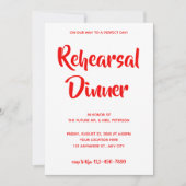 赤のスクカジュアルリプト | リハーサルディナー招待状 招待状 (正面)
