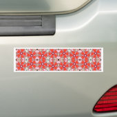 赤のステンドグラスの花 バンパーステッカー (車上)