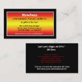 赤のストライブ柄とのカスタムな名刺の黒 名刺 (正面/裏面)