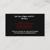 赤のストライブ柄とのカスタムな名刺の黒 名刺 (裏面)