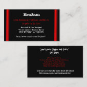 赤のストライブ柄とのカスタムな名刺の黒 名刺 (正面/裏面)