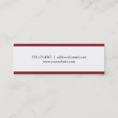 赤のストライブ柄のボーダー卒業の帽子の名刺 コーリングカード (裏面)