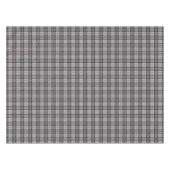 赤のストライプとの灰色のピクセル格子縞 テーブルクロス (正面(横))