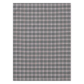 赤のストライプとの灰色のピクセル格子縞 テーブルクロス (正面)