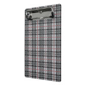 赤のストライプとの灰色のピクセル格子縞 ミニクリップボード (アングル2)