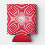 赤のストライプのクーラーボックスとハートまたは色の選択 缶クーラー (裏面)