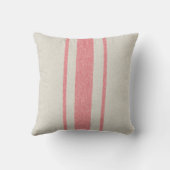 赤のストライプの利益袋 クッション (裏面)