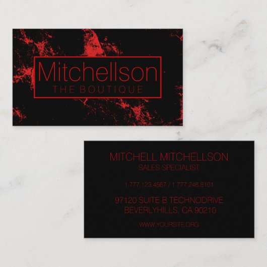 赤のスプラッシュブラックRF 名刺 (正面/裏面)