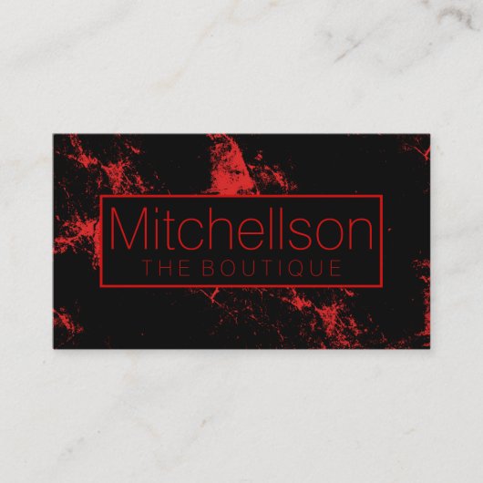 赤のスプラッシュブラックRF 名刺 (正面)