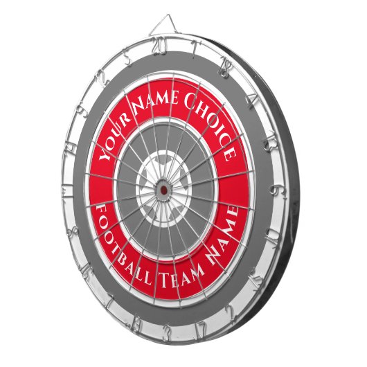 赤のスポーツパーソナライズされたチーム ダーツボード (正面右)