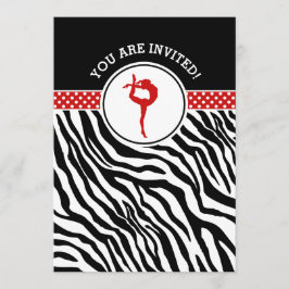 赤のゼブラ柄のカスタマイズ体操 招待状