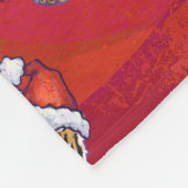 赤のタイガークリスマス フリースブランケット (角)