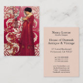 赤のダイヤモンドのダマスク織、魅了及びピンク 名刺 (正面/裏面)