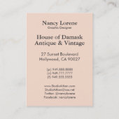 赤のダイヤモンドのダマスク織、魅了及びピンク 名刺 (裏面)