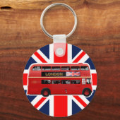 赤のダブルデッカーのロンドンバス キーホルダー (正面)