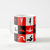 赤のチアリーダーをするブロックのマグ マグカップ (正面左)