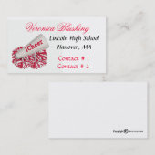 赤のチアリーダービジネス/通話カード コーリングカード (正面/裏面)