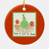 赤のチャイルズアート セラミックオーナメント (裏面)